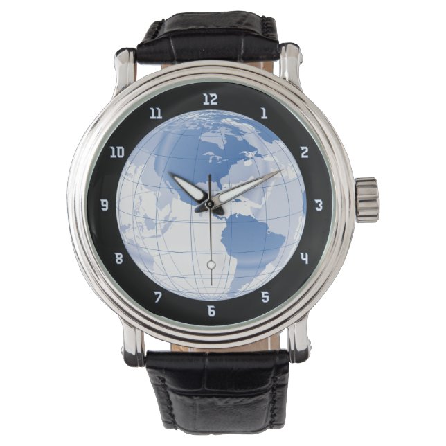 Buitenruimte Aarde Wereldbol Horloge (Voorkant)