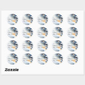 Buitenruimte astronaut baby shower dank u gunst ronde sticker (Vel)