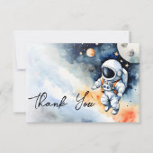 Buitenruimte astronaut baby shower dank u kaart (Voorkant)