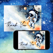 Buitenruimte astronaut baby shower dank u kaart