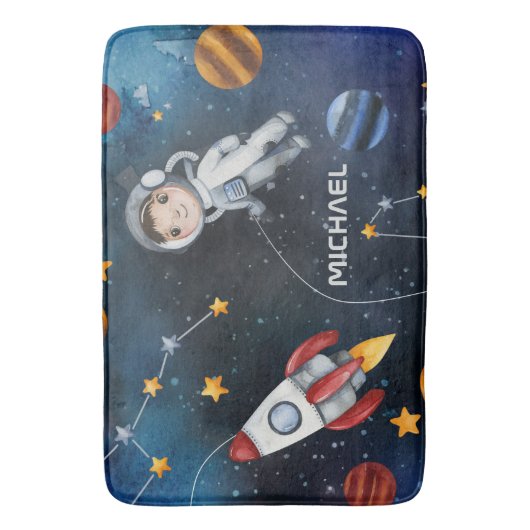Buitenruimte Astronaut Shuttle gepersonaliseerd Badmat (Voorkant Verticaal)