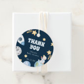 Buitenruimte Baby shower Ronde Sticker Bedankjes Labels (In situ)