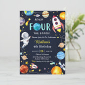 Buitenruimte Bereik VIER de sterren 4e verjaardag  Kaart (Staand voorkant)