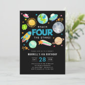 Buitenruimte Bereik VIER de sterren 4e verjaardag Kaart (Staand voorkant)