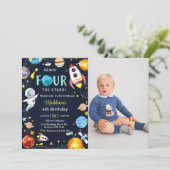 Buitenruimte Bereik VIER de sterren 4e verjaardag  Kaart (Staand voorkant)