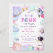 Buitenruimte Bereik VIER de sterren 4e verjaardag  Kaart (Voorkant)
