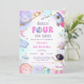 Buitenruimte Bereik VIER de sterren 4e verjaardag  Kaart (Staand voorkant)