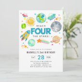 Buitenruimte Bereik VIER de sterren 4e verjaardag  Kaart (Staand voorkant)