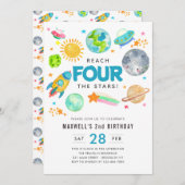 Buitenruimte Bereik VIER de sterren 4e verjaardag  Kaart (Voorkant / Achterkant)
