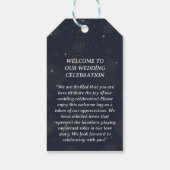 Buitenruimte, blauw, sciencefiction cadeaulabel (Achterkant)