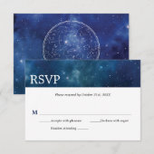 Buitenruimte Constellatie Galaxy Bar Mitzvah RSVP (Voorkant / Achterkant)