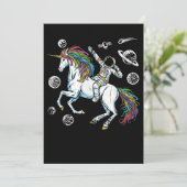 Buitenruimte Cosmonaut Fantasy Animal Unicorn Gift Save The Date (Staand voorkant)