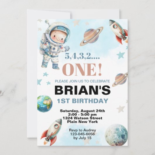 Buitenruimte eerste verjaardag kaart (Voorkant)