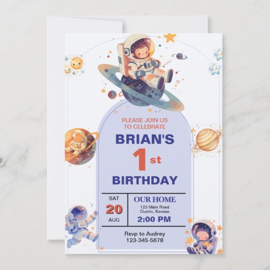 Buitenruimte eerste verjaardag kaart (Voorkant)