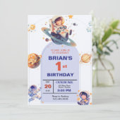 Buitenruimte eerste verjaardag kaart (Staand voorkant)