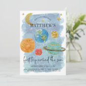 Buitenruimte eerste verjaardag kaart (Staand voorkant)