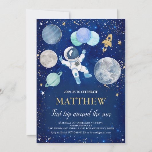 Buitenruimte eerste verjaardag kaart (Voorkant)