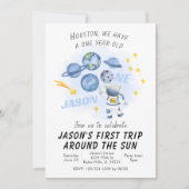 Buitenruimte Eerste verjaardag Uitnodiging Galaxyr (Voorkant)