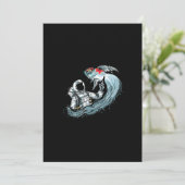 Buitenruimte en astronaut met hand getrokken goude save the date (Staand voorkant)