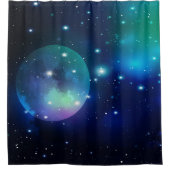 Buitenruimte en sterren douchegordijn (Voorkant)