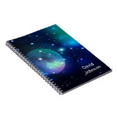Buitenruimte en sterren met aangepaste naam notitieboek (Rechterzijde)