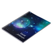 Buitenruimte en sterren met aangepaste naam notitieboek (Linkerzijde)