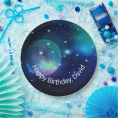 Buitenruimte en sterretjes papieren bordje (Feest)