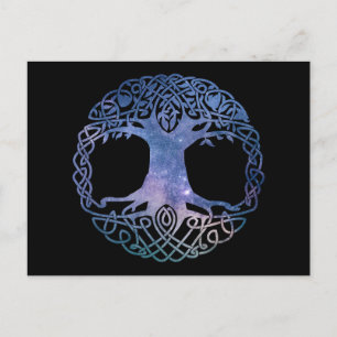 Buitenruimte Galaxy Keltische Boom van het Leven Briefkaart