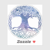 Buitenruimte Galaxy Keltische Boom van het Leven Sticker (Vel)