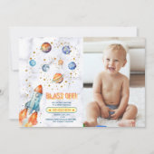 Buitenruimte Galaxy Planeten Foto Verjaardag Kaart (Voorkant)