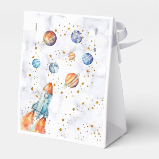 Buitenruimte Galaxy Planeten Zonnestelsel Verjaard Bedankdoosjes (Achterkant)