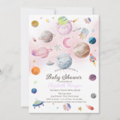 Buitenruimte Galaxy Planets Baby shower Kaart (Voorkant)