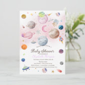 Buitenruimte Galaxy Planets Baby shower Kaart (Staand voorkant)