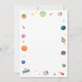 Buitenruimte Galaxy Planets Baby shower Kaart (Achterkant)