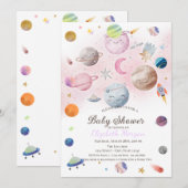 Buitenruimte Galaxy Planets Baby shower Kaart (Voorkant / Achterkant)