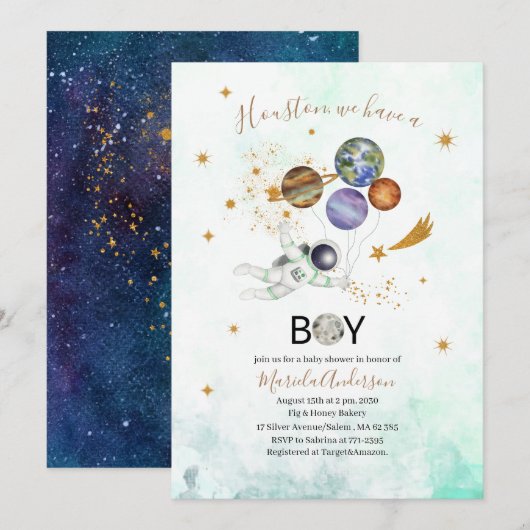 Buitenruimte Galaxy Sterrenstelsel baby shower wat Kaart (Voorkant / Achterkant)