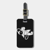  buitenruimte grappige astronaut bagagelabel (Voorkant verticaal)