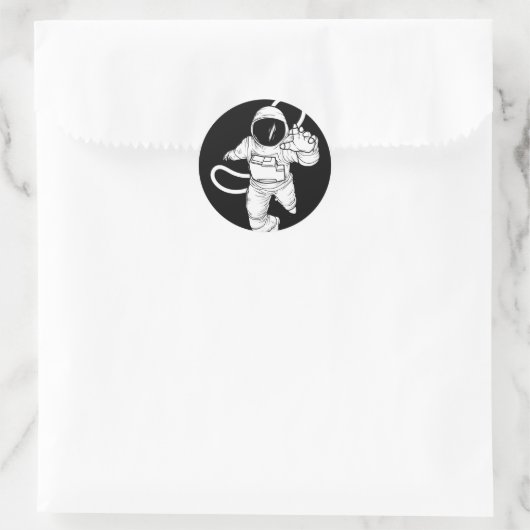  buitenruimte grappige astronaut ronde sticker (Tas)