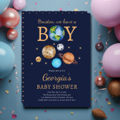 Buitenruimte 'Houston we have a boy' Baby shower Kaart