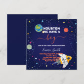 Buitenruimte Houston We Hebben Eeen Jongens Babyfe Kaart (Voorkant / Achterkant)