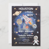 Buitenruimte Houston We hebben een  QR Baby shower Kaart (Voorkant)