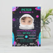 Buitenruimte Kinderen van Birthday Party Astronaut Kaart (Staand voorkant)