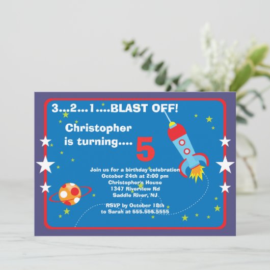 Buitenruimte Kinderen Verjaardag Uitnodiging (Staand voorkant)