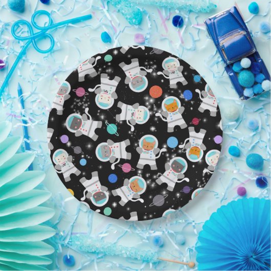 Buitenruimte Kittens Kat Astronaut Leuke Verjaarda Papieren Bordje (Feest)