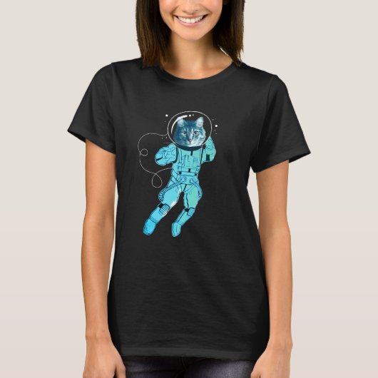 Buitenruimte Kosmische Kitten I Kat Astronaut T-shirt (Voorkant)