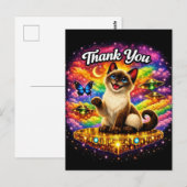 Buitenruimte Kosmische Regenboog Siamese Kat Dank  Briefkaart (Voorkant / Achterkant)