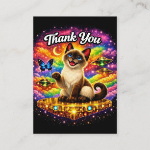 Buitenruimte Kosmische Regenboog Siamese Kat Dank  Informatiekaartje