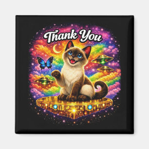Buitenruimte Kosmische Regenboog Siamese Kat Dank Magneet