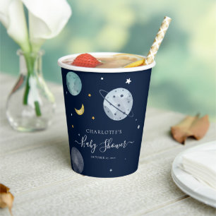 Buitenruimte Marine Blauw Modern Baby shower Papieren Bekers