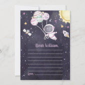 Buitenruimte Meisje Baby shower Galaxy Baby Kaart (Voorkant)
